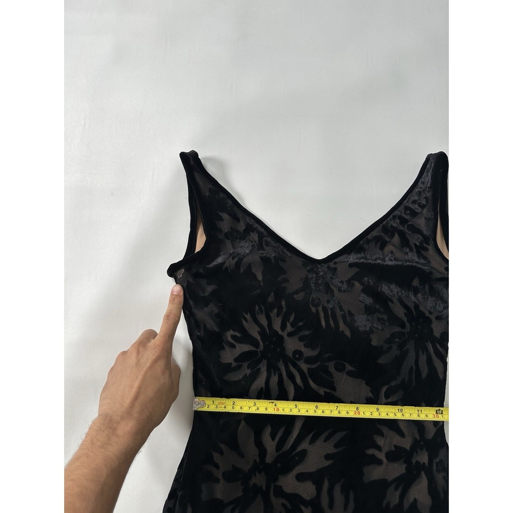 Tadashi Shoji Black Nude Lace & Mesh Maxi Cocktail Dress Size XS - Picture 7 of 16